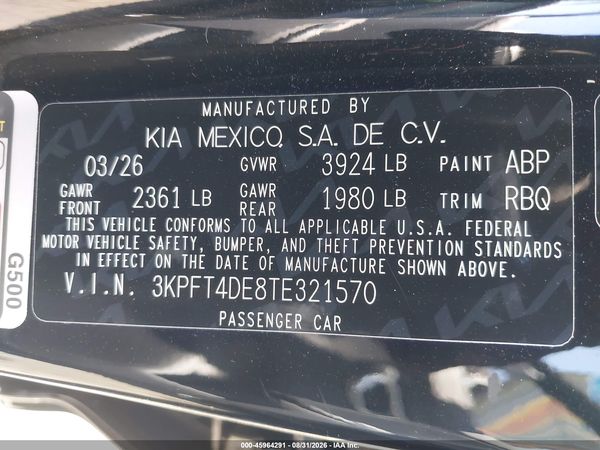2026 KIA K4 LXS — I9