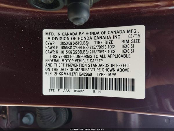 2015 HONDA CR-V LX
