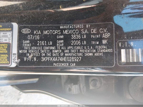 2017 KIA FORTE LX