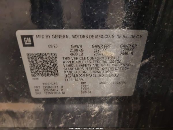2020 CHEVROLET EQUINOX AWD LS — I9