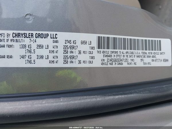 2014 DODGE GRAND CARAVAN SE — I9