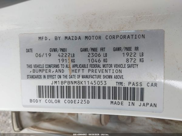 2019 MAZDA MAZDA3 PREMIUM PACKAGE