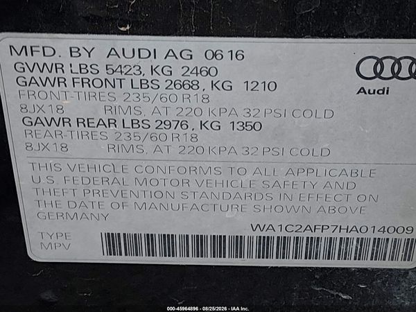 2017 AUDI Q5 2.0T PREMIUM