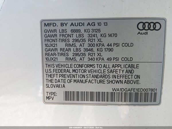 2014 AUDI Q7 3.0T S LINE PRESTIGE — I9