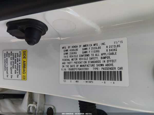 2016 ACURA TLX V6 TECH — I9