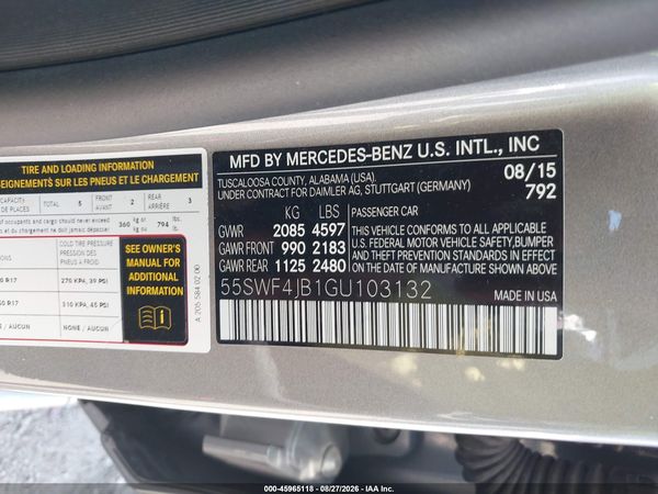 2016 MERCEDES-BENZ C 300 C300 — I9