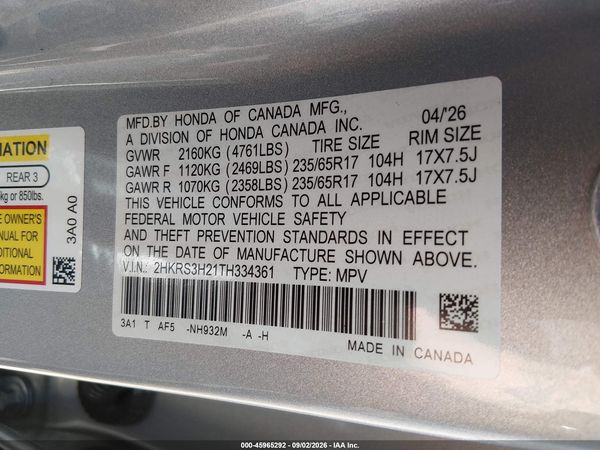 2026 HONDA CR-V LX 2WD