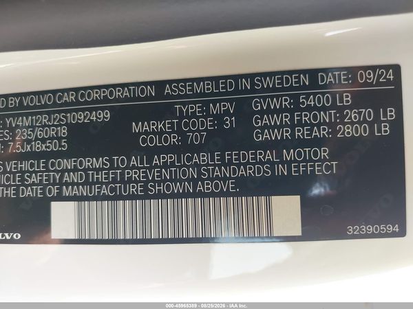 2025 VOLVO XC60 B5 CORE — I9