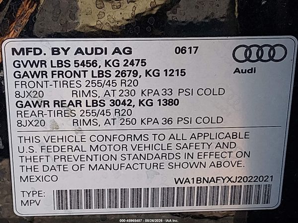 2018 AUDI Q5 — I9