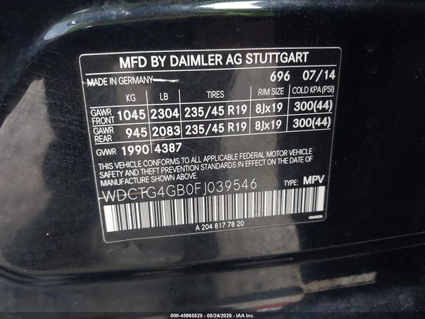 2015 MERCEDES-BENZ GLA 250 4MATIC