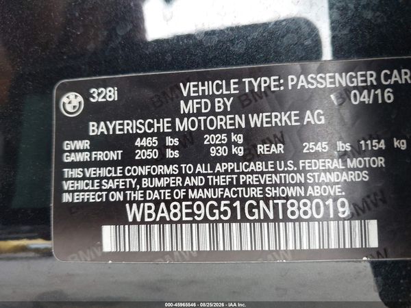 2016 BMW 328I SA