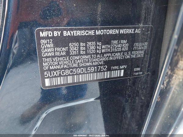 2013 BMW X6 XDRIVE50I — I9
