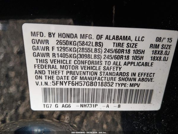 2016 HONDA PILOT EX-L