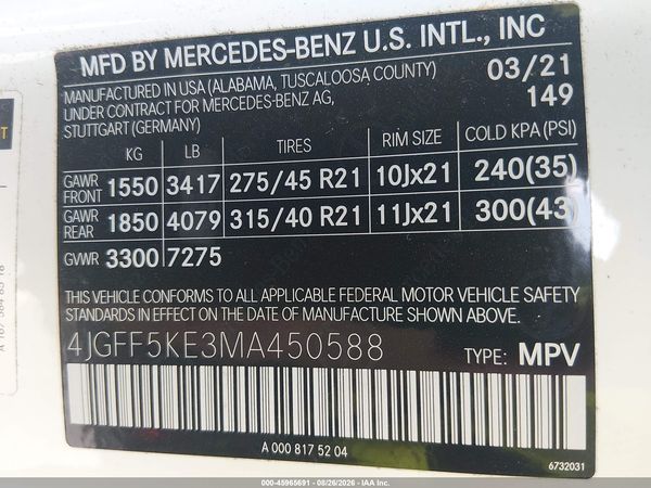 2021 MERCEDES-BENZ GLS 450 4MATIC