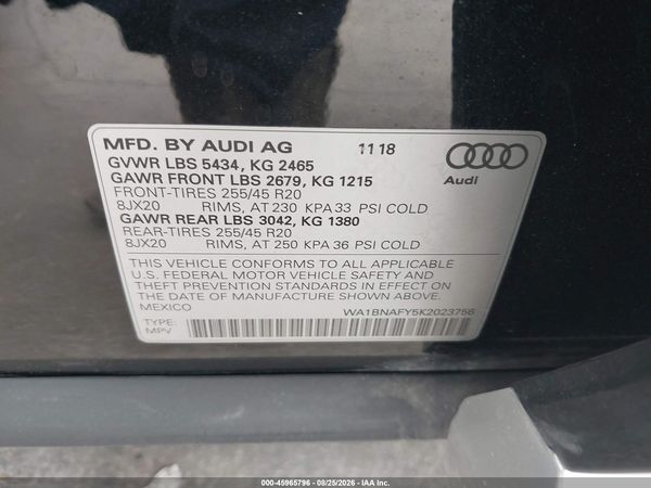 2019 AUDI Q5 45 PREMIUM