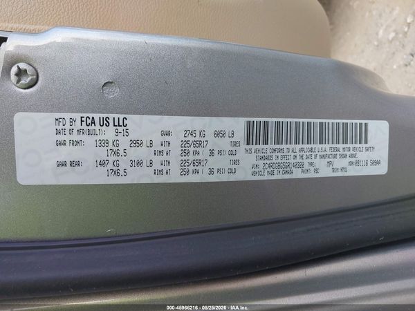 2016 DODGE GRAND CARAVAN SE — I9