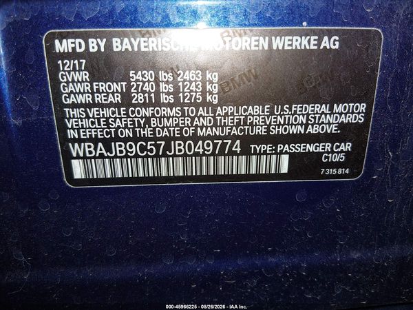 2018 BMW M550I XDRIVE — I9