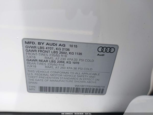 2016 AUDI Q3 2.0T PREMIUM PLUS