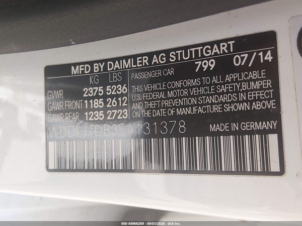 2014 MERCEDES-BENZ CLS 550 CLS550 — I9
