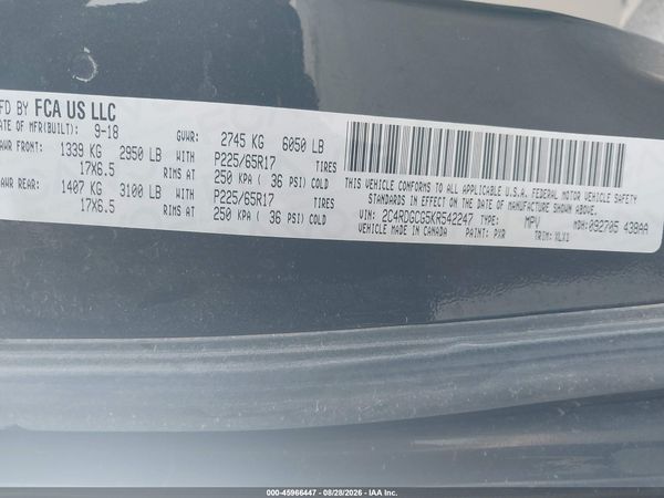 2019 DODGE GRAND CARAVAN SXT