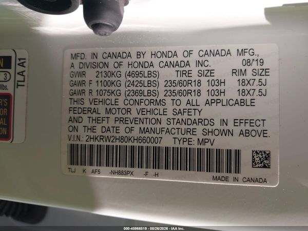 2019 HONDA CR-V EX-L