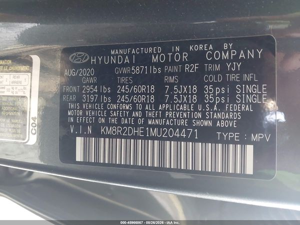 2021 HYUNDAI PALISADE SEL — I9