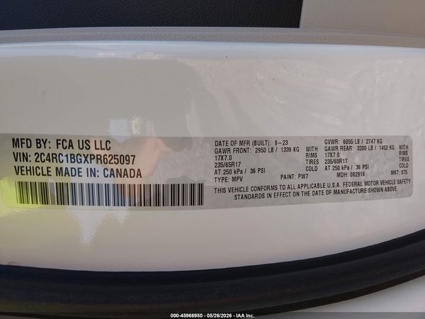 2023 CHRYSLER PACIFICA TOURING L