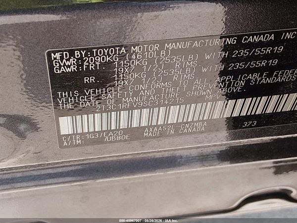 2025 TOYOTA RAV4 XLE PREMIUM — I9