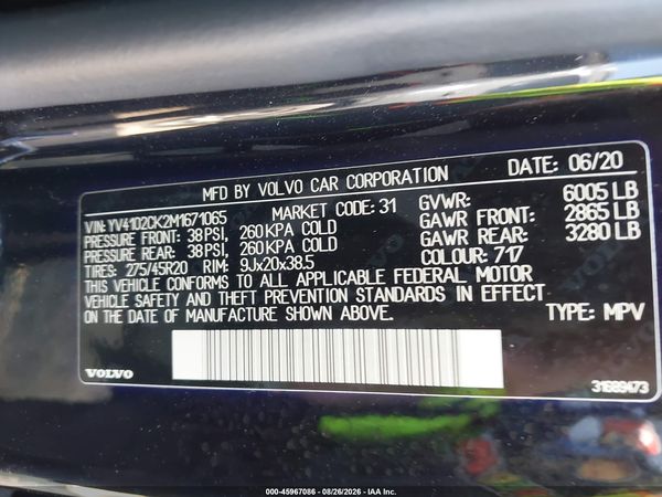 2021 VOLVO XC90 T5 MOMENTUM 7 PASSENGER — I9