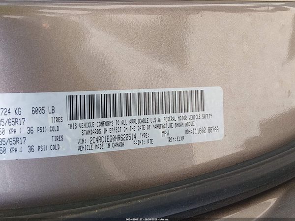 2017 CHRYSLER PACIFICA TOURING-L PLUS — I9