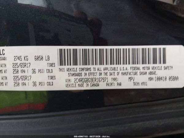 2014 DODGE GRAND CARAVAN SE — I9