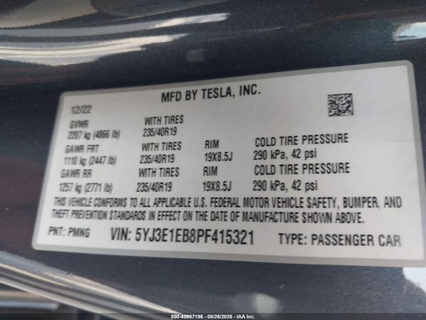 2023 TESLA MODEL 3