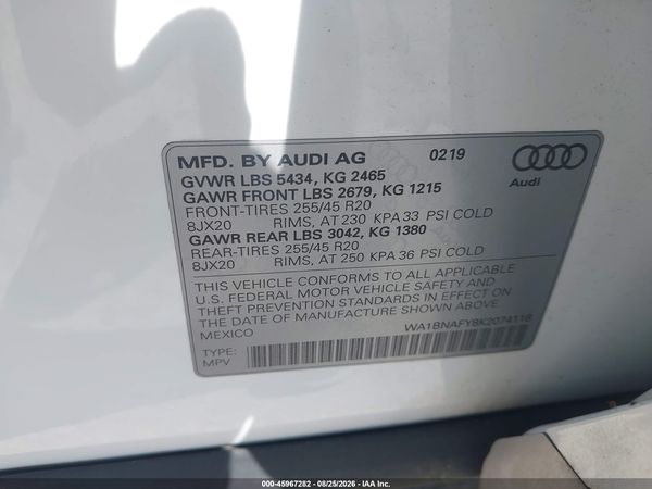 2019 AUDI Q5 45 PREMIUM