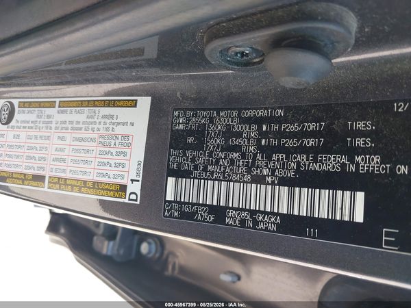 2020 TOYOTA 4RUNNER SR5