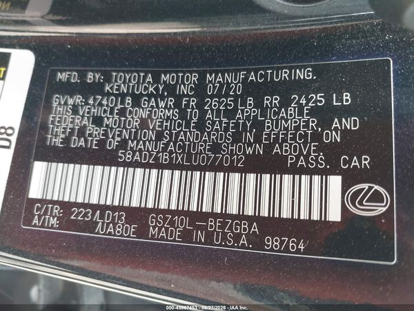 2020 LEXUS ES 350 350 Premium — I9