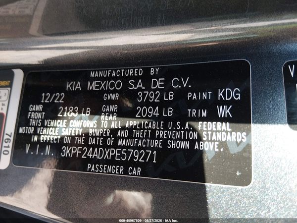 2023 KIA FORTE LXS