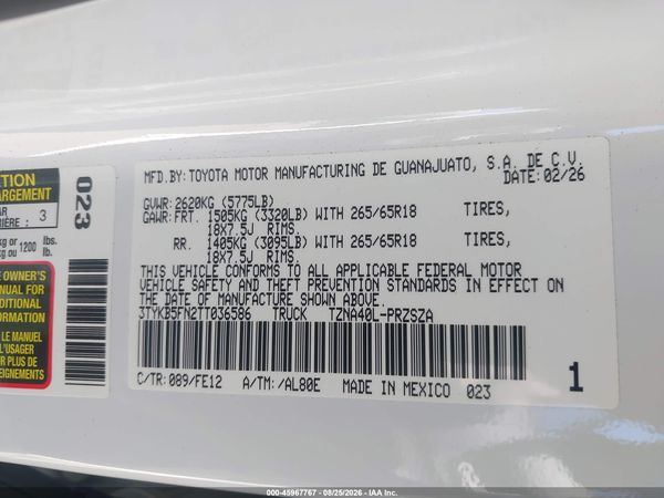 2026 TOYOTA TACOMA TRD SPORT