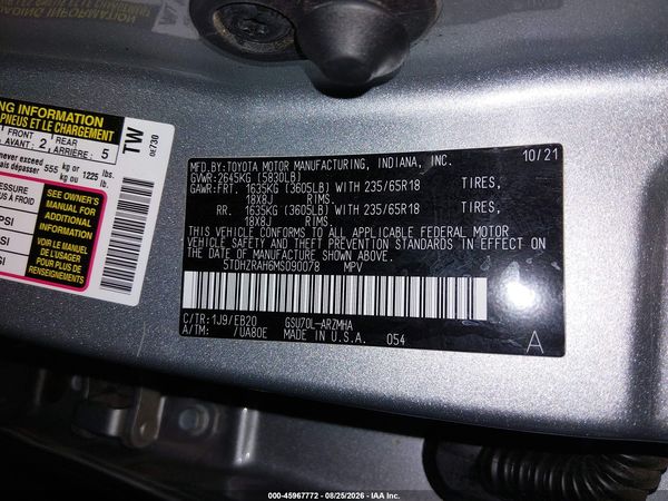 2021 TOYOTA HIGHLANDER XLE