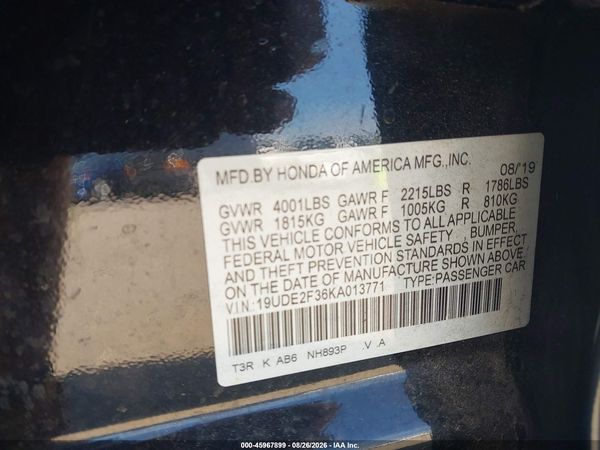 2019 ACURA ILX STANDARD — I9