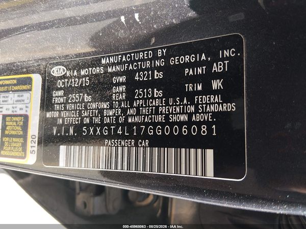 2016 KIA OPTIMA LX TURBO