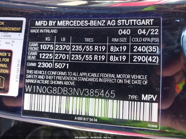 2022 MERCEDES-BENZ GLC 300 SUV — I10