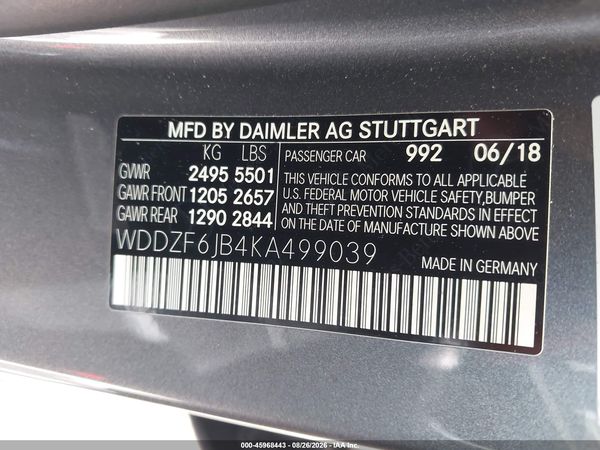 2019 MERCEDES-BENZ E 450 4MATIC