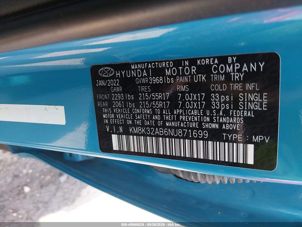 2022 HYUNDAI KONA SEL — I9