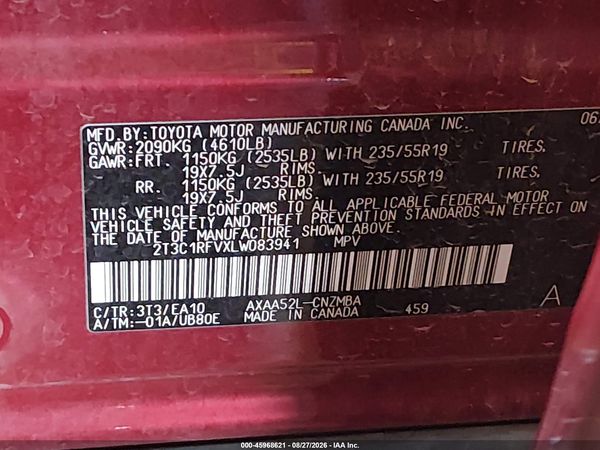 2020 TOYOTA RAV4 XLE PREMIUM