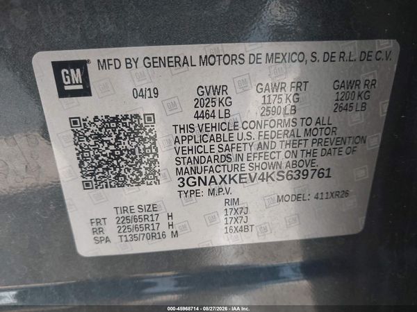 2019 CHEVROLET EQUINOX LT — I9