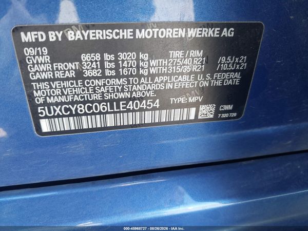 2020 BMW X6 M50I — I9