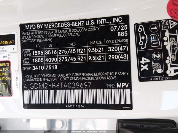 2026 MERCEDES-BENZ EQS 400 SUV EQS450 4MATIC — I9