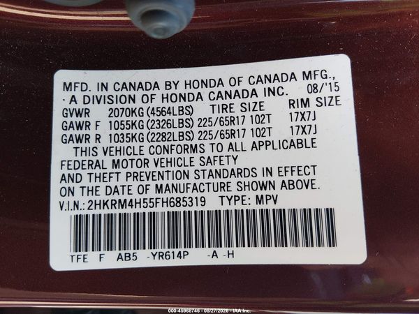 2015 HONDA CR-V EX — I9