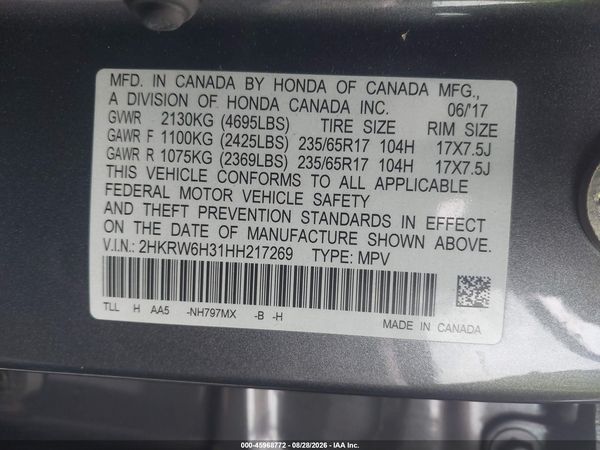 2017 HONDA CR-V LX — I9