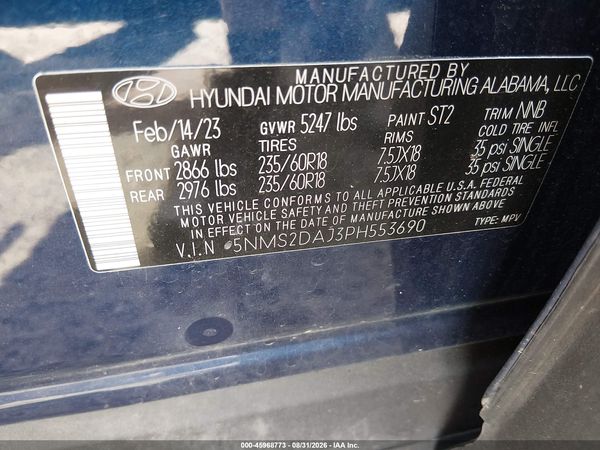 2023 HYUNDAI SANTA FE SEL — I9